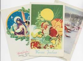 Maire Vänni  sign - taiteilijapostikortti joulukortti postikortti kulkenut nyrkkipostissa 3 kpl erä