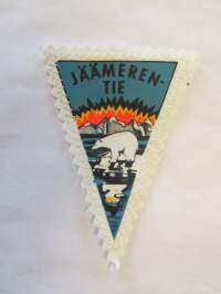 Jäämerentie -kangasmerkki / matkailumerkki / hihamerkki / badge -pohjaväri valkoinen