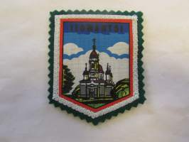 Ilomantsi -kangasmerkki / matkailumerkki / hihamerkki / badge -pohjaväri vihreä