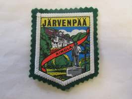 Järvenpää -Ainola -kangasmerkki / matkailumerkki / hihamerkki / badge -pohjaväri vihreä