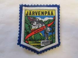 Järvenpää -Ainola -kangasmerkki / matkailumerkki / hihamerkki / badge -pohjaväri sininen