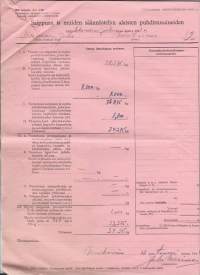Saippuan ja muiden säännösteltyjen tavarain  tilitys   KH-lomake  J 98  vuonna  1942