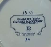 Keräilylautanen. Sveriges Domkyrkor - Göteborg Domkyrka. Posliini, seinälautanen. (Vintage, Ruotsi,  Scandinavian Porcelain, tallrik, collecting plate)