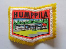 Humppila -kangasmerkki / matkailumerkki / hihamerkki / badge -pohjaväri keltainen