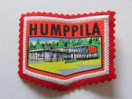 Humppila -kangasmerkki / matkailumerkki / hihamerkki / badge -pohjaväri punainen