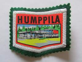 Humppila -kangasmerkki / matkailumerkki / hihamerkki / badge -pohjaväri vihreä