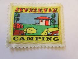 Jyväskylä -Camping -kangasmerkki / matkailumerkki / hihamerkki / badge -pohjaväri valkoinen