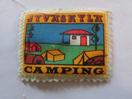 Jyväskylä -Camping -kangasmerkki / matkailumerkki / hihamerkki / badge -pohjaväri valkoinen