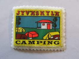 Jyväskylä -Camping -kangasmerkki / matkailumerkki / hihamerkki / badge -pohjaväri valkoinen