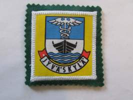 Jyväskylä -kangasmerkki / matkailumerkki / hihamerkki / badge -pohjaväri vihreä
