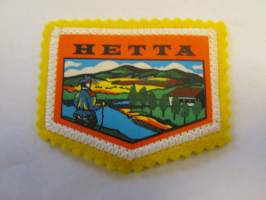 Hetta -kangasmerkki / matkailumerkki / hihamerkki / badge -pohjaväri keltainen