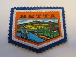 Hetta -kangasmerkki / matkailumerkki / hihamerkki / badge -pohjaväri sininen