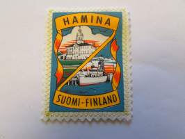 Hamina -Suomi -Finland -kangasmerkki / matkailumerkki / hihamerkki / badge -pohjaväri valkoinen