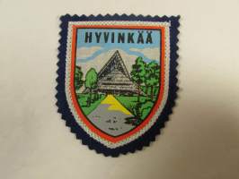 Hyvinkää -kangasmerkki / matkailumerkki / hihamerkki / badge -pohjaväri sininen