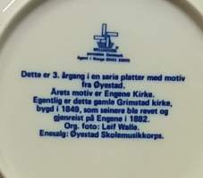 Keräilylautanen- Oyestad 1980. Posliini, seinälautanen. (Vintage, Tanska,  Scandinavian Porcelain, tallrik, collecting plate)