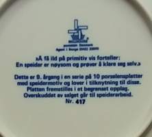 Keräilylautanen- Norges Speiderforbund - Sorlandest Krets. Posliini, seinälautanen. (Vintage, Tanska,  Scandinavian Porcelain, tallrik, collecting plate)