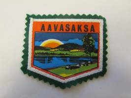 Aavasaksa -kangasmerkki / matkailumerkki / hihamerkki / badge -pohjaväri vihreä