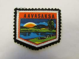 Aavasaksa -kangasmerkki / matkailumerkki / hihamerkki / badge -pohjaväri musta