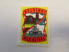 Helsinki -Helsingfors -kangasmerkki / matkailumerkki / hihamerkki / badge -pohjaväri valkoinen