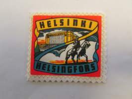 Helsinki -Helsingfors -kangasmerkki / matkailumerkki / hihamerkki / badge -pohjaväri valkoinen