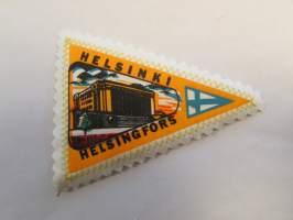 Helsinki -Helsingfors -kangasmerkki / matkailumerkki / hihamerkki / badge -pohjaväri valkoinen