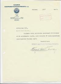 Suomen kauppamatkustajayhdistys 1934  -  firmalomake