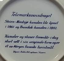 SAMLARTALLRIKAR - M/S Telemarken - Byggeår 1951. Keräilylautanen. Posliini, seinälautanen. (Vintage,  Scandinavian Porcelain, tallrik, collecting plate)
