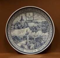 SAMLARTALLRIKAR - Västervik. Keräilylautanen. Posliini, seinälautanen. (Vintage,  Scandinavian Porcelain, tallrik, collecting plate)