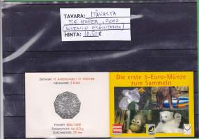 Itävalta erikoiseuro - 5 € hopea (Ag 800/1000), 2002. Pahvikotelo, Wienin eläintarha. Itävallan 1. viiden euron kolikko. MINT