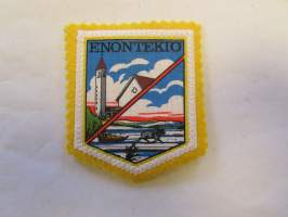 Enontekiö -kangasmerkki / matkailumerkki / hihamerkki / badge -pohjaväri keltainen