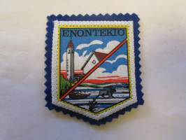 Enontekiö -kangasmerkki / matkailumerkki / hihamerkki / badge -pohjaväri sininen