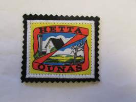 Hetta - Ounas -kangasmerkki / matkailumerkki / hihamerkki / badge -pohjaväri musta