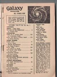 Galaxy/ syyskuu 1965. Englanninkielinen.  Erllisiä kertomuksia.