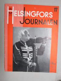 Helsingfors Journalen 1937 nr 17, Hus kung Ibn Saud, Våra världsberömda - Rolf Nevanlinna, Gunnar Castrén på Degerö, Claudette Colbert, etc.
