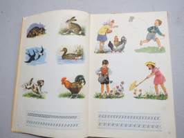 Букварь (bukvar) -venäjänkielinen aapinen vuodelta 1962 / ABC-book, in russian, children´s primer, mukana sosialismin kliseitä ja tavoitteita mm. Hrustsev &amp; maissi