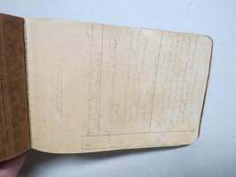 Maanviljelys- / karjanhoito- yms. muistikirja vuodelta 1922, sisältää merkintöjä tehdyistä töistä, muistiinpanoja eläinten sairauksista, joitakin piirroksia