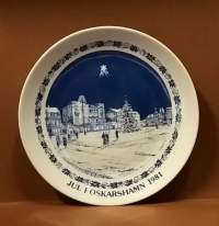 SAMLARTALLRIKAR - Jul i Oskarshamn 1981. Joululautanen. Keräilylautanen. Seinälautanen. (Vintage,  Scandinavian Porcelain, tallrik, collecting plate)