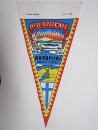 Lappi - Rovaniemi - Napapiiri / Arctic Circle -matkailuviiri / souvenier pennant
