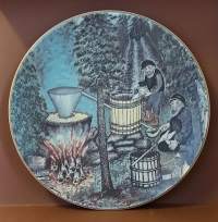 Keräilylautanen - Andreas Alariesto 1981. Seinälautanen, taidelautanen. (Vintage,  Scandinavian Porcelain, , collecting plate)