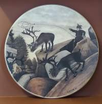 Keräilylautanen - Andreas Alariesto 1983. Seinälautanen, taidelautanen. (Vintage,  Scandinavian Porcelain, , collecting plate)