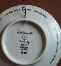 Keräilylautanen - Andreas Alariesto 1980 nr. 8. Seinälautanen, taidelautanen. (Vintage,  Scandinavian Porcelain, , collecting plate)