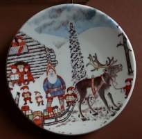 Keräilylautanen - Andreas Alariesto 1980   nr. 7. Seinälautanen, taidelautanen. (Vintage,  Scandinavian Porcelain, , collecting plate)