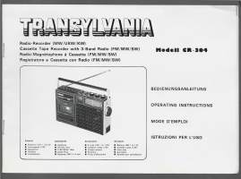 Transylvania radio-recorder Modell CR-304 Operation instructions