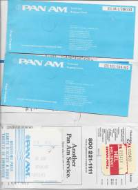 Pan Am   - lentolippu JFK/London  1986  2 kpl