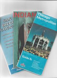USA Chicago, San Diego Indiana  erä 3 kpl karttoja  - kartta