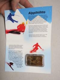 Urheilu - Alppihiihto, kullattu keräilyharkko - Moneta