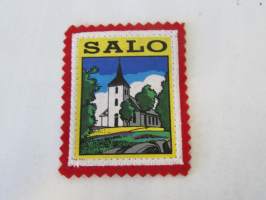 Salo -kangasmerkki / matkailumerkki / hihamerkki / badge -pohjaväri punainen