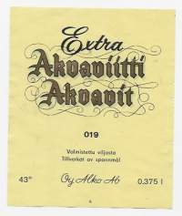 Extra Akvaviitti nr 019 - viinaetiketti