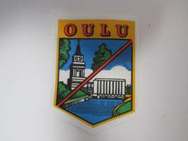 Oulu -kangasmerkki / matkailumerkki / hihamerkki / badge -pohjaväri valkoinen
