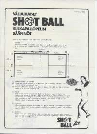 Väliaikaiset SHOT BALL sulkapallopelin säännöt 1977